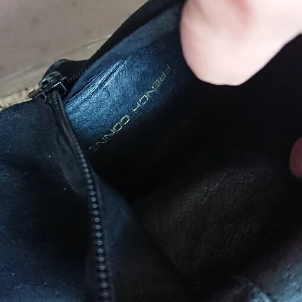 French connection black suede boots size 36.5